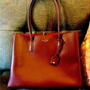 Kate Spade Large burgundy tote
